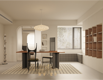 深零设计|85㎡非传统两室，舍客厅设长桌+书柜，打造更为密切的亲子互动空间